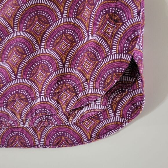 Duluth Trading Purple Patterned Artisan Hemp Long Sleeve Tunic - Picture 9 of 16
